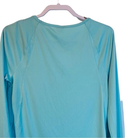 Under Armour HeatGear Lightweight Compression Blue Long Sleeve Top Sz M - Picture 6 of 6